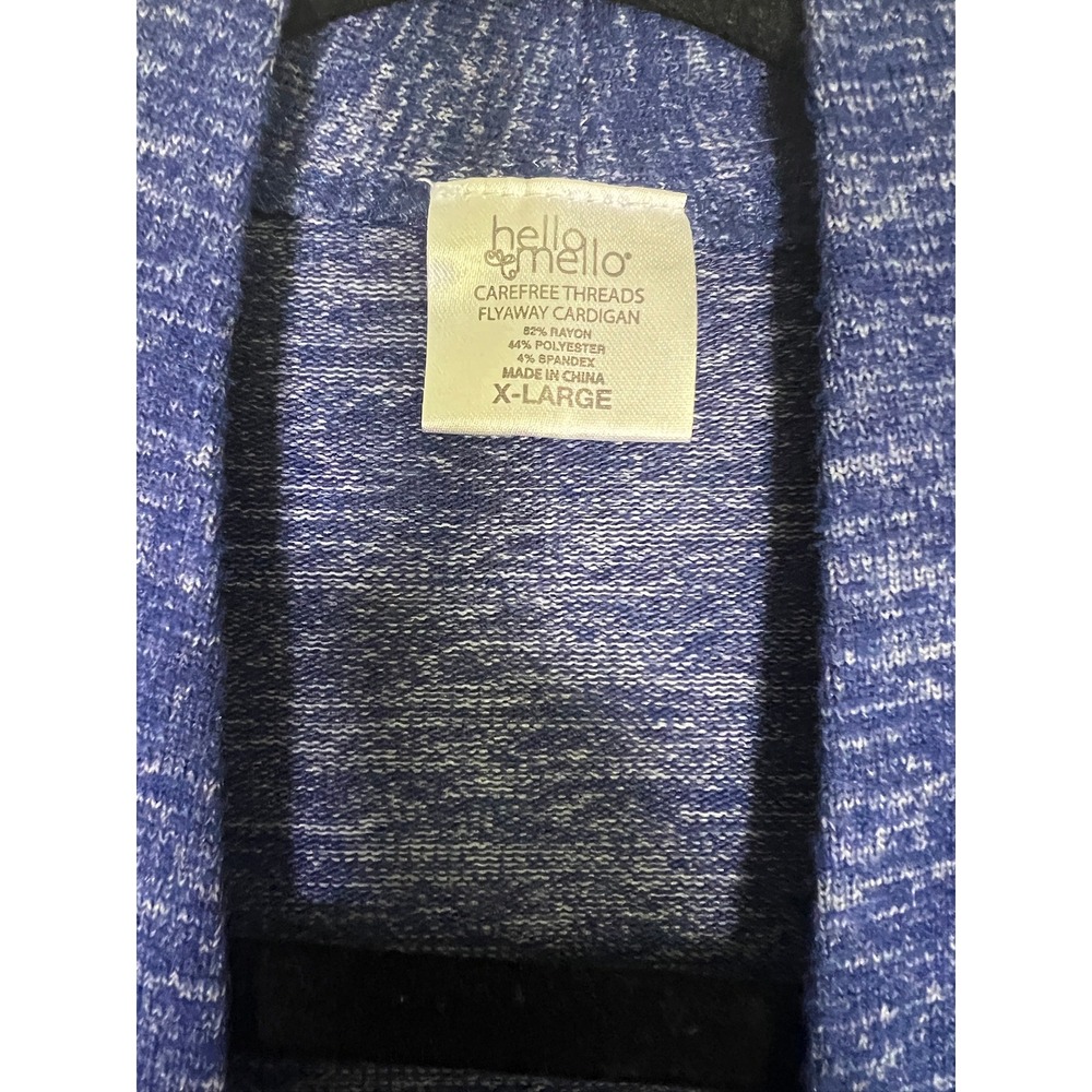 Hello Mello Carefree Threads Flyaway Cardigan Womens XL Blue Marl Travel Pouch - Picture 10 of 13